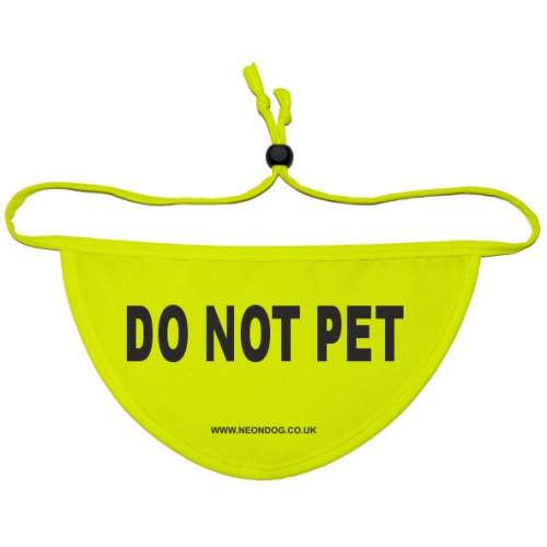 DO NOT PET- Fluorescent Neon Yellow Dog Bandana
