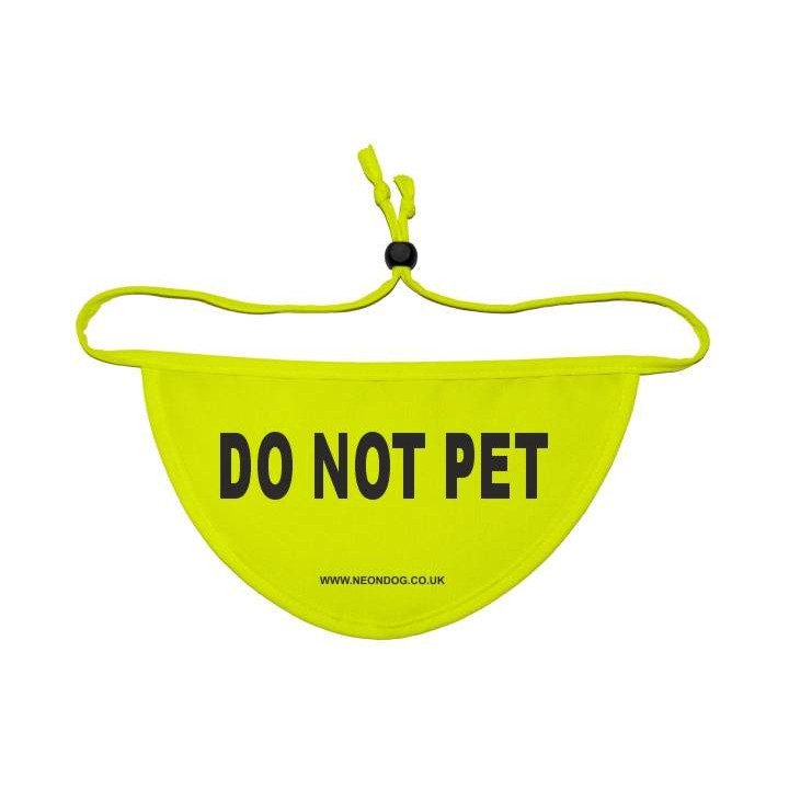 DO NOT PET- Fluorescent Neon Yellow Dog Bandana