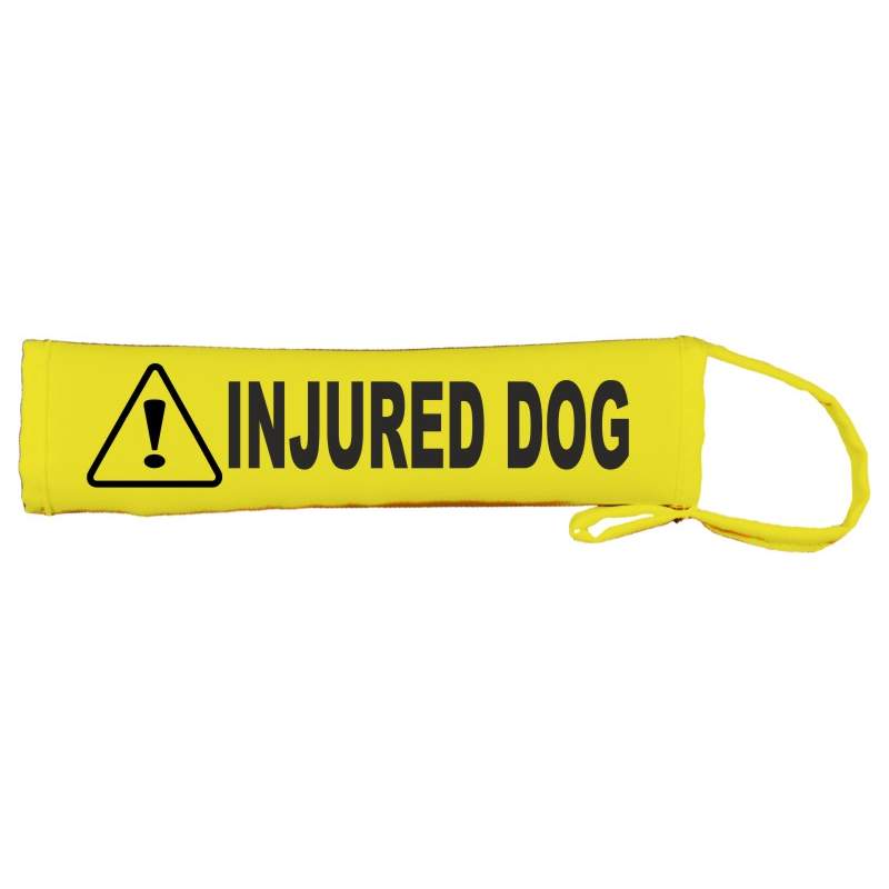 Caution Injured Dog - Fluorescent Neon Yellow Dog Lead Slip