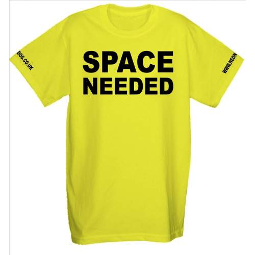 Space Needed - Fluorescent Neon Yellow Dog T- Shirt