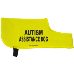 AUTISM ASSISTANCE DOG  - Fluorescent Neon Yellow Dog Coat Jacket