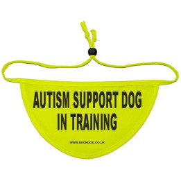 Autism Support Dog in training- Fluorescent Neon Yellow Dog Bandana