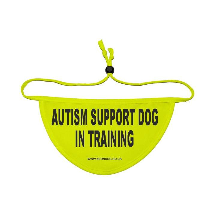 Autism Support Dog in training- Fluorescent Neon Yellow Dog Bandana