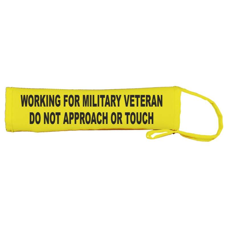 working for military veteran do not approach or touch - Fluorescent Neon Yellow Dog Lead Slip