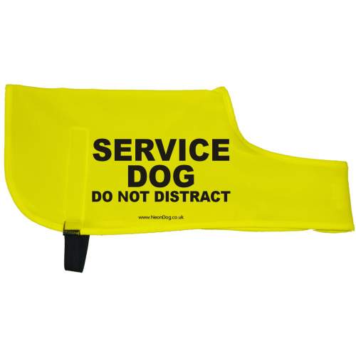 SERVICE DOG - DO NOT DISTRACT - Fluorescent Neon Yellow Dog Coat Jacket