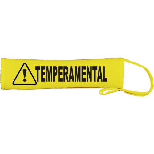 Warning Temperamental Dog - Fluorescent Neon Yellow Dog Lead Slip