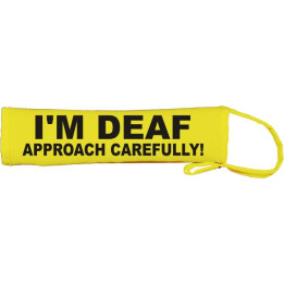 Approach Carefully I'm Deaf - Fluorescent Neon Yellow Dog Lead Slip