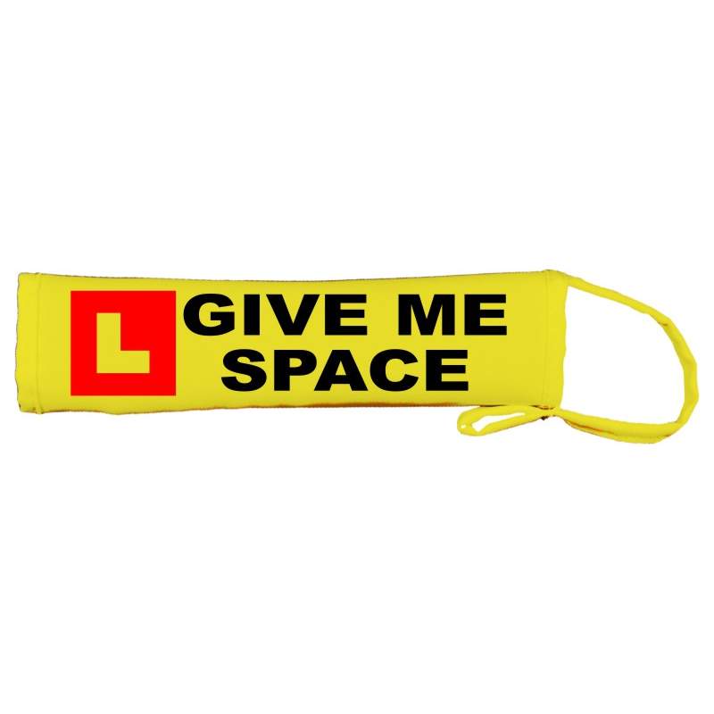 L Give Me Space - Fluorescent Neon Yellow Dog Lead Slip
