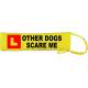 L Other Dogs Scare Me - Fluorescent Neon Yellow Dog Lead Slip