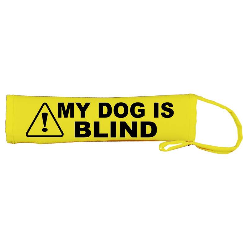 Caution My Dog Is Blind - Fluorescent Neon Yellow Dog Lead Slip