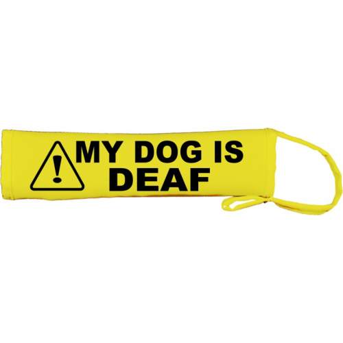 Caution My Dog Is Deaf - Fluorescent Neon Yellow Dog Lead Slip