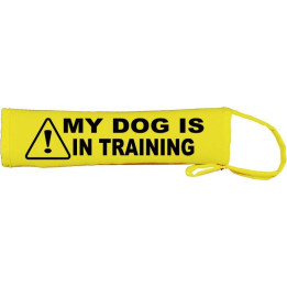 Caution My Dog Is In Training - Fluorescent Neon Yellow Dog Lead Slip