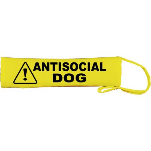 Caution Antisocial Dog - Fluorescent Neon Yellow Dog Lead Slip