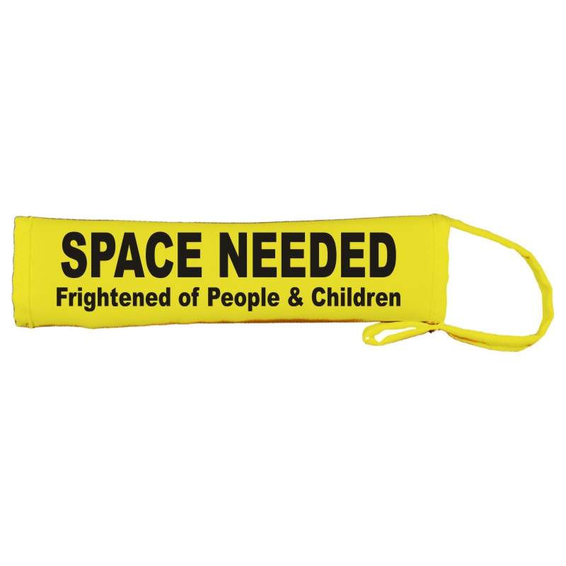 SPACE NEEDED Frightened of People & Children - Fluorescent Neon Yellow Dog Lead Slip