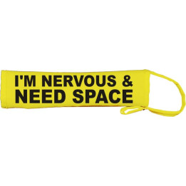 I'm Nervous & Need Space - Fluorescent Neon Yellow Dog Lead Slip