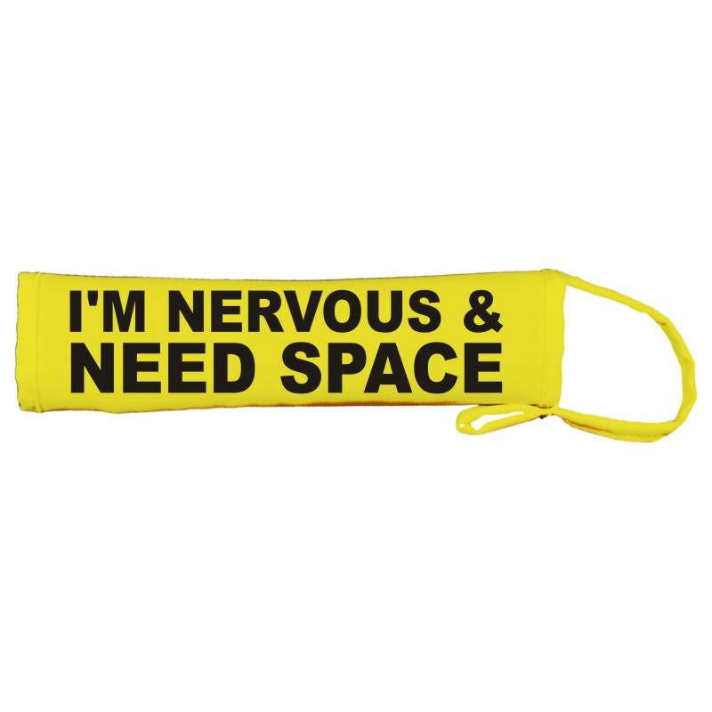 I'm Nervous & Need Space - Fluorescent Neon Yellow Dog Lead Slip