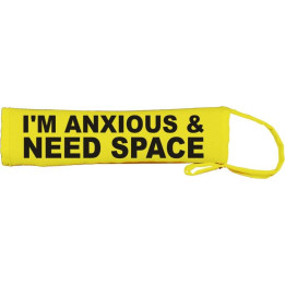 I'm Anxious & Need Space - Fluorescent Neon Yellow Dog Lead Slip