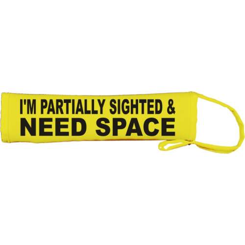 I'm Partially Sighted & Need Space - Fluorescent Neon Yellow Dog Lead Slip