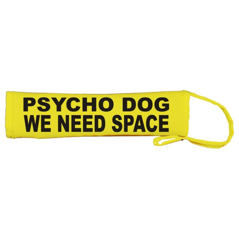 Psycho Dog We Need Space - Fluorescent Neon Yellow Dog Lead Slip
