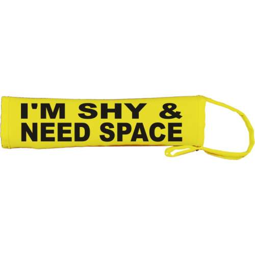 I'm Shy & Need Space - Fluorescent Neon Yellow Dog Lead Slip