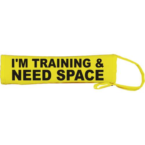 I'm training & Need Space - Fluorescent Neon Yellow Dog Lead Slip