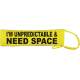 I'm unpredictable & Need Space - Fluorescent Neon Yellow Dog Lead Slip