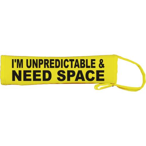I'm unpredictable & Need Space - Fluorescent Neon Yellow Dog Lead Slip