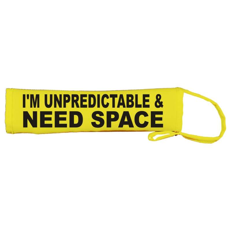 I'm unpredictable & Need Space - Fluorescent Neon Yellow Dog Lead Slip