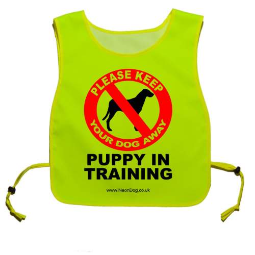 Keep your dog away - Puppy in training - Fluorescent Neon Yellow Tabard