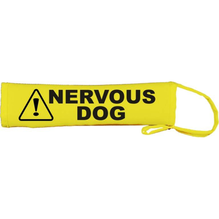 Caution Nervous Dog - Fluorescent Neon Yellow Dog Lead Slip