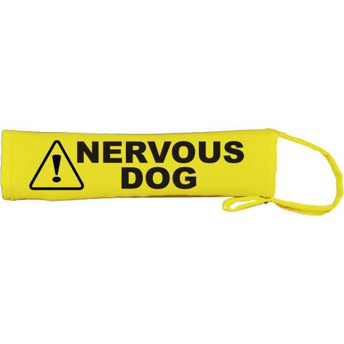 Caution Nervous Dog - Fluorescent Neon Yellow Dog Lead Slip