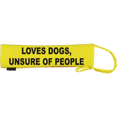 loves dogs, unsure of people - Fluorescent Neon Yellow Dog Lead Slip