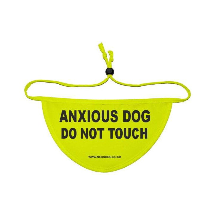 Anxious Dog Do Not Touch - Fluorescent Neon Yellow Dog Bandana