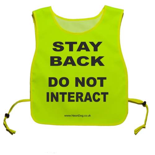 STAY BACK - DO NOT INTERACT - Fluorescent Neon Yellow Tabard