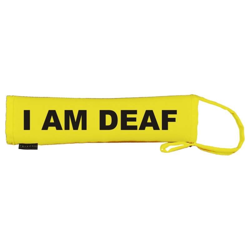 I AM DEAF - Fluorescent Neon Yellow Dog Lead Slip