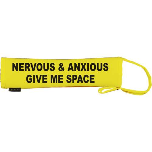 Nervous & anxious give me space - Fluorescent Neon Yellow Dog Lead Slip