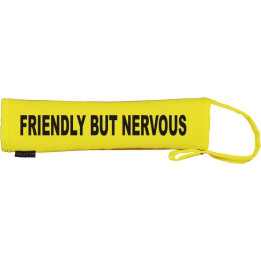 FRIENDLY BUT NERVOUS - Fluorescent Neon Yellow Dog Lead Slip