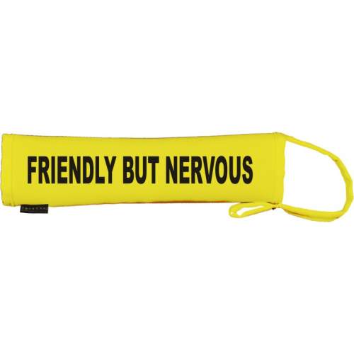 FRIENDLY BUT NERVOUS - Fluorescent Neon Yellow Dog Lead Slip