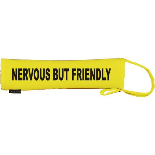 NERVOUS BUT FRIENDLY - Fluorescent Neon Yellow Dog Lead Slip