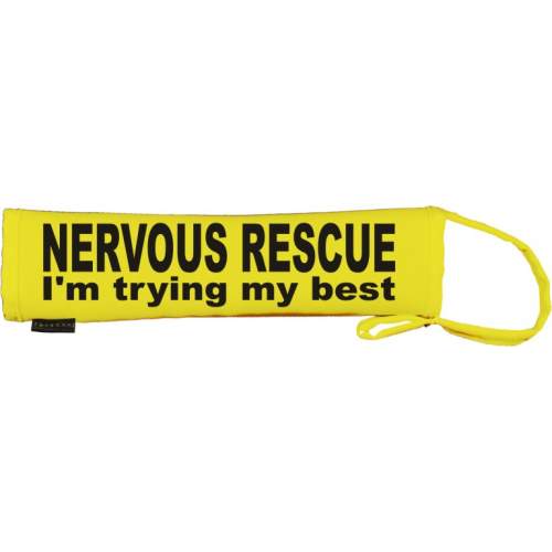 NERVOUS RESCUE I'm trying my best - Fluorescent Neon Yellow Dog Lead Slip