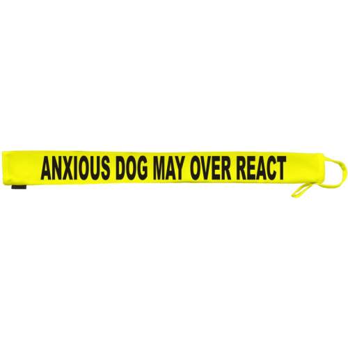 Anxious Dog May Over react - Extra Long Fluorescent Neon Yellow Dog Lead Slip