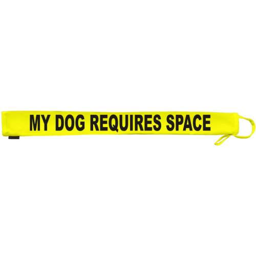 My Dog Requires Space - Extra Long Fluorescent Neon Yellow Dog Lead Slip