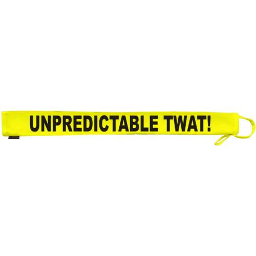 Caution Unpredictable Twat! - Extra Long Fluorescent Neon Yellow Dog Lead Slip