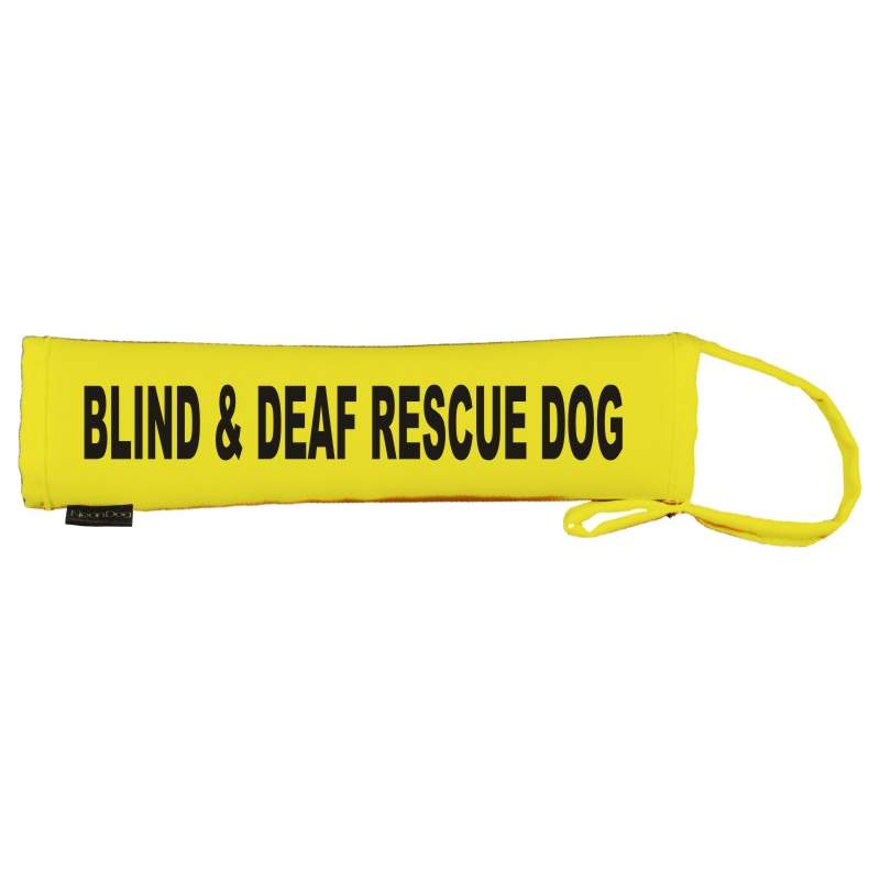 BLIND & DEAF RESCUE DOG - Fluorescent Neon Yellow Dog Lead Slip