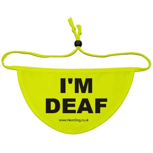I'm DEAF - Fluorescent Neon Yellow Dog Bandana