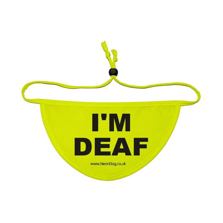 I'm DEAF - Fluorescent Neon Yellow Dog Bandana