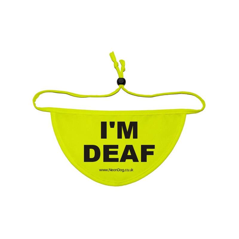 I'm DEAF - Fluorescent Neon Yellow Dog Bandana