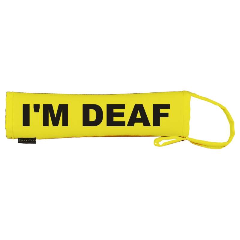 I'm DEAF - Fluorescent Neon Yellow Dog Lead Slip