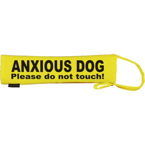 ANXIOUS DOG Please do not touch! - Fluorescent Neon Yellow Dog Lead Slip