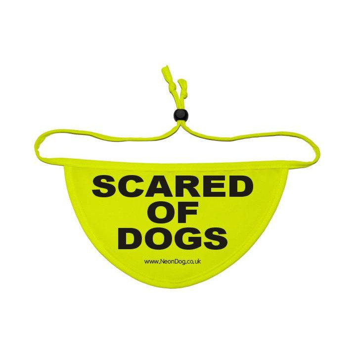 Scared of dogs- Fluorescent Neon Yellow Dog Bandana